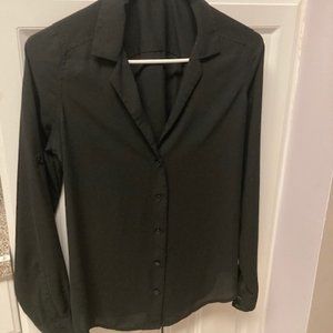 Black Express Button-Down Blouse
